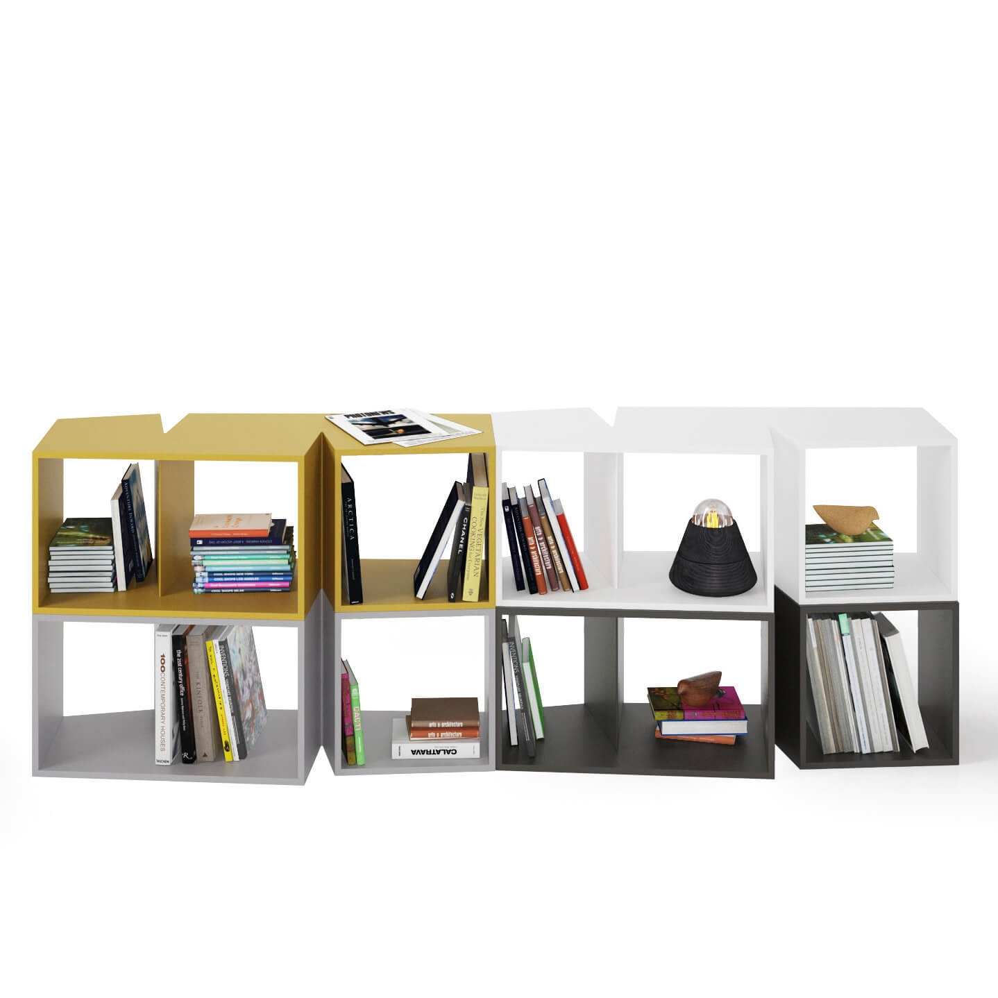 Cuts bookshelf composition